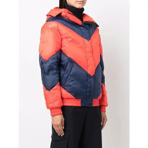 Perfect Moment Aspen Chevron Puffer Jacket Red Navy Size M
